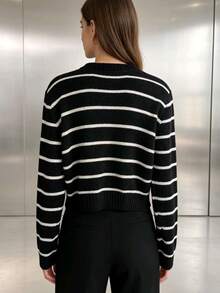 Women's Modal Turtleneck Sweater With Elastic - Black - View 2