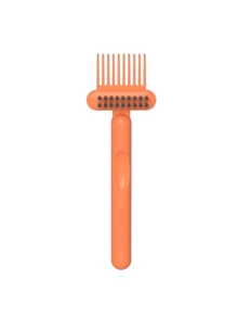 Reusable Dual-Function Hairbrush Cleaner, With Orange/Black/White Bristles, Ergonomic Handle, Portable, Stylish Design, Made Of Plastic, Air Cushion And Crevice Cleaning, Suitable For Bathroom - Multiple Styles - View 8