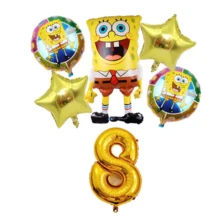 Birthday Balloon Set, Custom 1-9 Gold Number Foil Balloons With Stars & Round Balloons, Aluminum Film For Birthday Party Decor - Cartoon Number Balloons - View 10