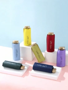 1 chiếc ô du lịch cầm tay nhẹ, chống nước, mở/đóng bằng tay, 6 nan gia cố, chống tia UV, dùng được cho cả nam và nữ (Do sự khác biệt giữa các lô hàng, chất liệu vải ô, màu nan, kiểu chữ tiếng Anh, hình dạng nút và màu nan có thể được phối ngẫu nhiên). - B - Xem 4