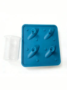 鯊魚造型矽膠冰塊模具組，4件裝，創意製冰工具，威士忌冰球模具，耐寒，冰盤與布丁模具，適用於居家、酒吧、夏季海灘度假、露營車旅行、露營、節日派對、開學、畢業，送給朋友和家人的禮物，夏季套組，人造冰塊，高品質模具 - 彩色 - 查看 8