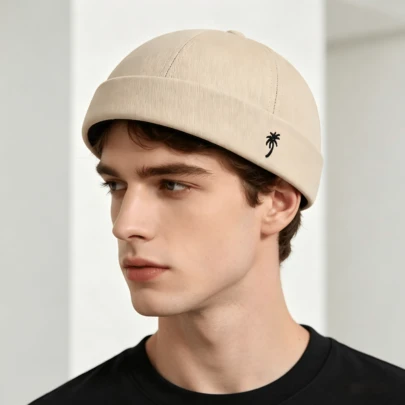 Mũ len thêu hình cây dừa phong cách hiphop, mũ chủ nhà nghệ thuật retro, mũ hình dưa hấu cho hoạt động ngoài trời, unisex.