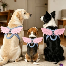 Bộ dây đeo và dây dắt chó Angel Wings: Chống kéo giật, chống thoát hiểm, áo vest bằng neoprene mềm mại có đệm, dây đeo điều chỉnh được cho chó nhỏ, vừa và lớn, đa chức năng 3 trong 1. - Nhiều màu - Xem 3