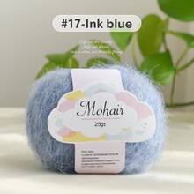 1 cuộn sợi tơ tằm và mohair, mềm mại và thân thiện với da, thích hợp để đan thủ công các loại khăn quàng cổ, áo len, khăn choàng, chăn, v.v. - nhiều màu - Xem 20