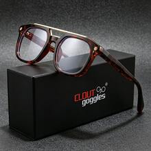 1 chiếc kính bảo hộ CLOUT gọng vuông hai cầu, kính mắt thời trang nam nữ, nhẹ, thích hợp đeo hàng ngày đến văn phòng và dạo phố. - Phi công - Xem 13