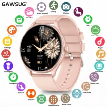 GAWSUG Reloj Inteligente Circular Minimalista con Llamada Bluetooth, Rastreador de Actividad Metálico Delgado de 0.36 Pulgadas para Muñecas Pequeñas, Monitor de Salud Diaria Recordatorio de Mensajes, Mejor Regalo Tecnológico 2026 para Hombres y Mujeres - Ver 11
