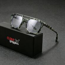 1 chiếc kính bảo hộ CLOUT gọng vuông hai cầu, kính mắt thời trang nam nữ, nhẹ, thích hợp đeo hàng ngày đến văn phòng và dạo phố. - Phi công - Xem 3