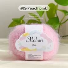 1 cuộn sợi tơ tằm và mohair, mềm mại và thân thiện với da, thích hợp để đan thủ công các loại khăn quàng cổ, áo len, khăn choàng, chăn, v.v. - nhiều màu - Xem 32