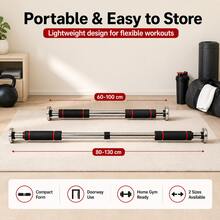 Adjustable 60-100cm No-Drill Pull-Up Bar, Compact Indoor Upper Body Muscle Training Tool - Multicolor - View 7