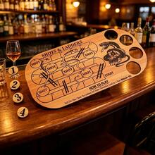 Bàn chơi trò chơi uống rượu Shot's & Ladders, làm bằng gỗ, thích hợp cho các bữa tiệc và giải trí gia đình, không cần điện. - A - Xem 2