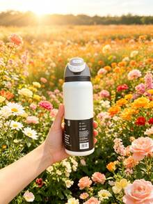 32oz Stainless Steel Insulated Water Bottle - Leak-Proof Sports Water Bottle With Dual Function Spout, Flip Lid Straw And Wide Mouth Opening, Keeps Drinks Cold For 24 Hours, Suitable For Fitness, Travel And Daily Use - Multicolor - View 4
