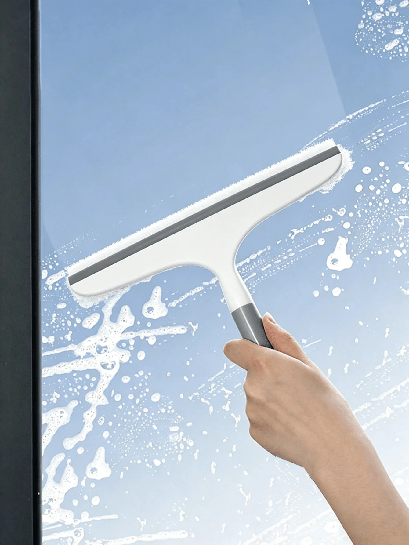 1pc Handheld Shower Squeegee, Glass Squeegee, Home Cleaning Squeegee, Window Squeegee, Suitable For Shower Door, Bathroom, Window And Car Glass Cleaning Tool - A - View 1