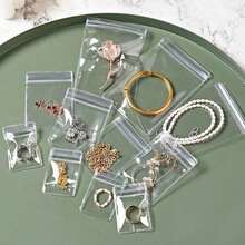 5/20pcs Anti-Oxidation Jewelry Storage Bags, Transparent PVC Small Plastic Bags, Suitable For Ring And Earring Packaging, Portable Zipper Lock Bags, 4 Sizes (Transparent) - Transparent - View 9