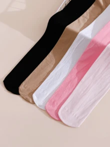 5 Pairs Kids' Anti-Snag Tights, Lightweight & Stretchy Pantyhose For Spring/Summer, Suitable For Daily Wear & Dance - Multicolor - View 9