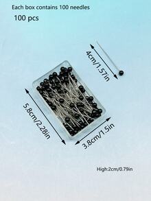 100支/盒仿珍珠头缝纫针，高可见度仿珍珠设计，防丢防缠绕，9种颜色可选，可搭配各种面料和手工风格，适用于六月节项目、季节性手工制品、DIY和定制礼品制作。 - 珠光針盒裝 - 查看 16