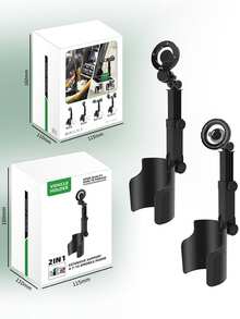 Giá đỡ điện thoại từ tính 2 trong 1 cho ô tô - Nam châm mạnh, tay đỡ xoay 360° có thể điều chỉnh, chất liệu ABS bền chắc, phù hợp với hầu hết các dòng xe, bao gồm 2 miếng dán điện thoại từ tính. - màu đen - Xem 10