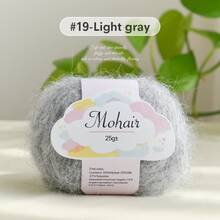 1 cuộn sợi tơ tằm và mohair, mềm mại và thân thiện với da, thích hợp để đan thủ công các loại khăn quàng cổ, áo len, khăn choàng, chăn, v.v. - nhiều màu - Xem 14