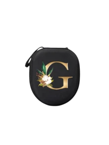 黑色 EVA 硬殼拉鍊耳機收納包，飾有花卉字母圖案，設計用於耳機和配件的防震旅行收納，耳機保護殼，數據線收納盒，吸震、耐壓、多功能旅行收納盒，適合存放電子配件，適用於旅行和居家使用，學生和科技愛好者的完美禮物，也是送給朋友和家人的禮物 - 彩色 - 查看 22