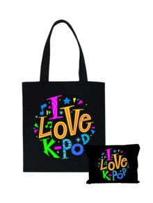 这款印有“我爱K-POP”字样的K-POP帆布手提袋容量大，是K-POP粉丝周边礼品的理想之选。它是一款可折叠的休闲购物袋，适合通勤、购物、旅行、演唱会、粉丝活动、聚会、工作、日常使用，也是生日礼物、偶像礼物、粉丝周边、节日礼物和演唱会礼物的完美选择。 - 彩色 - 查看 13