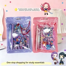 Bộ văn phòng phẩm K-Pop Huntrix 5 món, bộ sổ tay và bút chủ đề anime, đồ dùng học tập dễ thương dành cho fan K-Pop và học sinh. - Nhiều màu - Xem 1