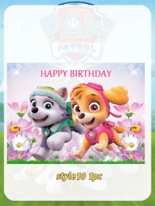 Paw Patrol 1件装卡通汪汪队生日背景幕布，节日派对装饰，场景布置道具，汪汪队卡通生日横幅，完美派对装饰，惊喜礼物，适合粉丝节日派对装饰，送给朋友的最佳节日礼物，派对氛围装饰，完美派对装饰，家居装饰，完美房间装饰，圣诞礼物，情人节礼物，理想的朋友生日庆祝礼物，纪念品，女士纪念品，可爱美学 - 彩色 - 查看 23
