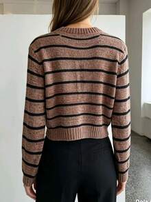 Women's Modal Turtleneck Sweater With Elastic - Brown - View 2