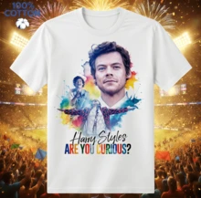 Harry Sty Watercolor Style Concert Shirt | Gender-Neutral Oversized Fan Shirt White - White - View 10