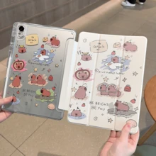适用于华为MatePad SE 11英寸平板电脑的保护套，MatePad保护套，适用于MatePad 11.5英寸平板电脑的保护套，磁吸式闭合，三折式平板电脑保护套，智能休眠唤醒功能，高透明亚克力背板带笔槽，适用于红米Pad 2 11英寸平板电脑，Pad SE 11英寸平板电脑保护套 - 無色 - 查看 5