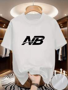 Urban Style | AB CUB Print Short Sleeve T-Shirt, Regular Fit, Crew Neck, Stretch Fabric, Versatile For Everyday And Casual Wear, Easily Creates An Urban Style. The Crew Neck Is Ideal For The Gym, Running, Cycling, And Summer Casual Wear - Activewear - [白色的] - 查看 6