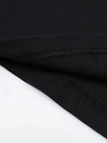 Men's 100% Cotton American Short Sleeve T-Shirt, Loose And Oversized Style For Summer, Modern And Versatile Half Sleeve Top - 黑色 - 查看 4