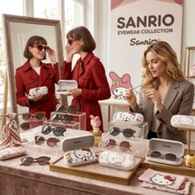 Hello Kitty 硬质眼镜盒，高品质便携式女士眼镜盒，时尚眼镜收纳盒，卡通设计 - 彩色 - 查看 6