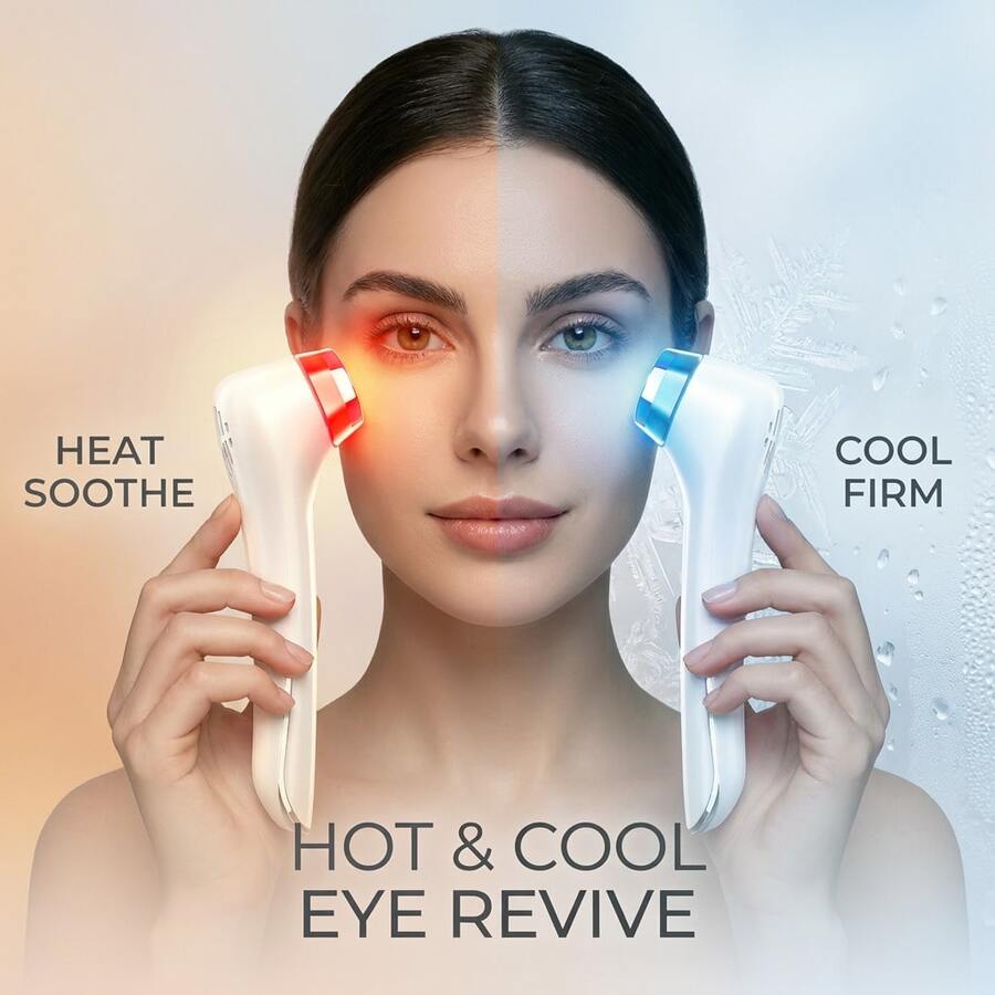 Heated & Cooled Eye Massager, Constant Temperature Heating, Quick Freezing, Eye Massage Device, Eye Care Instrument, Promotes Blood Circulation, Enhances Absorption Of High-End Skincare Products. Gift For Women