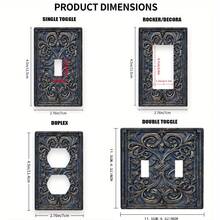French Style Blue-Grey Light Switch Cover - Decorative Wall Panels For Bathroom, Bedroom, Living Room - Easy Installation, No Battery Needed, Bathroom Wall Art - Multicolor - View 2