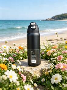 32oz Stainless Steel Insulated Water Bottle - Leak-Proof Sports Water Bottle With Dual Function Spout, Flip Lid Straw And Wide Mouth Opening, Keeps Drinks Cold For 24 Hours, Suitable For Fitness, Travel And Daily Use - Multicolor - View 3