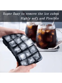 1/2pcs Black Minimalist 15-Cavity Silicone Tray, Suitable For Home, Bar, Club And Outdoor Beverage Preparation, Applicable For Cocktails And Fruit Pairing, Kitchen Utensils, Kitchen Accessories - Multicolor - View 4