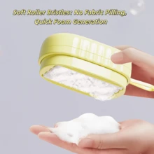 Bàn chải giặt đồ gia dụng dạng nhấn, con lăn tạo bọt lông mềm, dụng cụ làm sạch quần áo đa năng, tẩy vết bẩn trên đồ lót và quần áo. - 1 cái - Xem 6