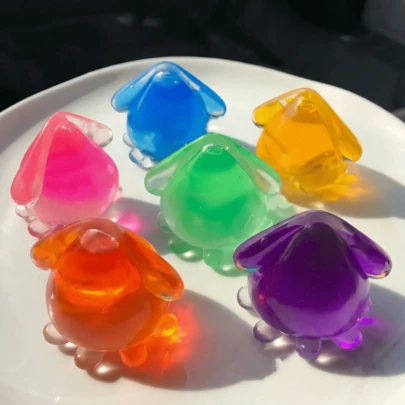 1pc Rocket Squid Slow Rebound Stress Relief Toy: Cute Rocket Squid Slow Rebound Stress Relief Toy, A Soft Slow Rising Stress Relief Toy Suitable For Teenagers And Adults, Great For Desktop Play And Anxiety Relief, Soft Fufu Slow Rebound Squeeze Toy.