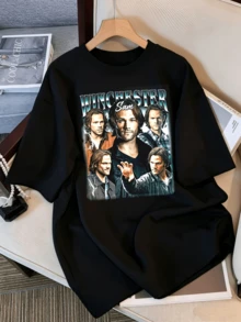 Sam Winchester Softstyle T-Shirt, Unisex, FD Fan T-Shirt - Black - View 6