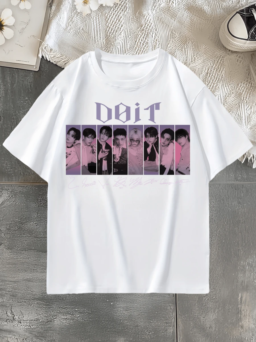 Skz-StraysKidsss D Printed Men's Sports T-Shirt With Crew Neck And Short Sleeves - White - View 1