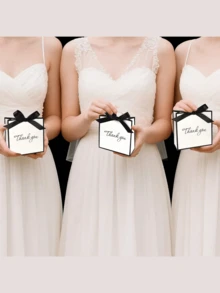 1/10/20 chiếc túi giấy đen trắng có ruy băng, túi quà kiểu Châu Âu dùng cho đám cưới, tiệc tùng, sinh nhật, kỷ niệm, quà tặng cưới và sinh nhật. - nhiều màu - Xem 3