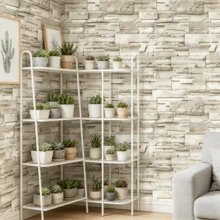 1 cuộn giấy dán tường họa tiết gạch màu xám nhạt, bề mặt mờ, chống dầu, thích hợp cho phòng ngủ, phòng khách, studio, trang trí lại tường lối vào, kích thước 17.7inX39.3/118.1/196.8/393.7in - xám - Xem 6