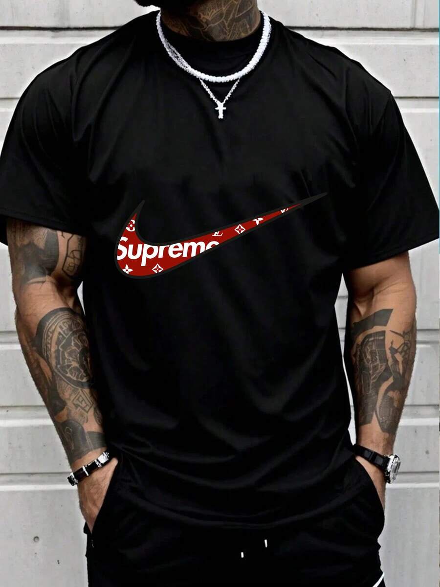 Men T-Shirts - 黑色 - 查看 1