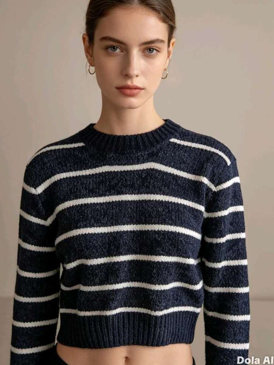 Women's Modal Turtleneck Sweater With Elastic - Black - View 1