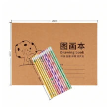 1/3/5本A4牛皮纸素描本，厚实空白绘图纸，适合绘画、素描、涂鸦，结实耐用，简约便携，双面可用，是艺术创作和草图绘制的理想之选。 - 彩色 - 查看 5