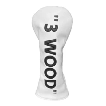 White With Black PU Leather Golf Wood Club Headcover, Premium Golf Accessory Suitable For All Brands - Multicolor - View 6