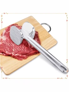 1件装不锈钢肉锤，双面肉锤，重型不锈钢肉锤，牛排压锤，肉槌，厨房工具，嫩肉器，切肉锤，高级绞肉机，符合人体工程学的厨房用具，适用于嫩化肉类 - 彩色 - 查看 13