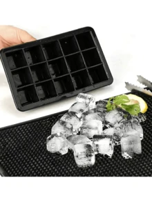 1/2pcs Black Minimalist 15-Cavity Silicone Tray, Suitable For Home, Bar, Club And Outdoor Beverage Preparation, Applicable For Cocktails And Fruit Pairing, Kitchen Utensils, Kitchen Accessories - Multicolor - View 3