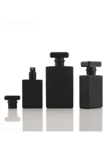 1 chai nước hoa có thể tái sử dụng 30ml, chai xịt thủy tinh mờ màu đen trong suốt, chai đựng mỹ phẩm rỗng hình vuông tối giản. - Chai pha chế - Xem 2
