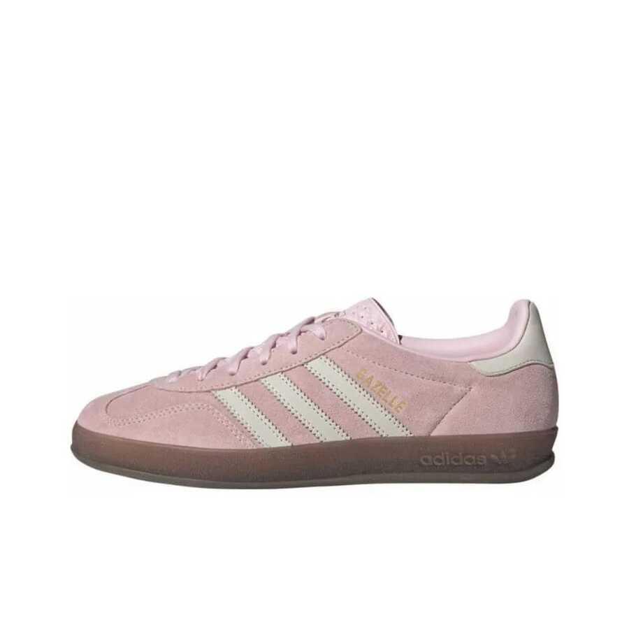 Adidas Originals GAZELLE INDOOR Women's Low-Top Sneakers In Pink - Split Leather, Top Grain Cowhide, Comfortable And Versatile Thin Sole - Pink - View 1