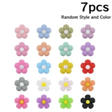 2/3/5/7Pcs Macaron Color Soft Rubber Flower Accessories DIY Handmade Hair Clip Hair Tie Materials Cream Glue Phone Case Decoration Accessories Colorful 3D Small Flower Ornaments Random Style Color - Multicolor - View 15